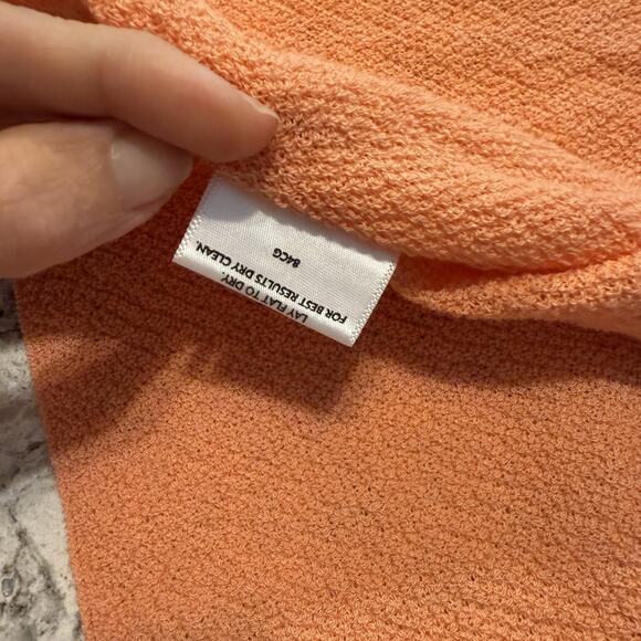 Eileen Fisher Cardigan Women’s Size Large 100% Wool Open Front Orange Peach - Picture 11 of 11